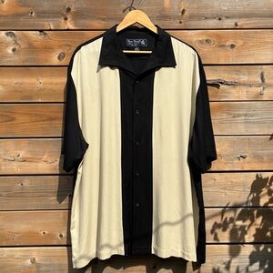 Nat Nast Tony Soprano Silk Two Tone Button Down Shirt - Size XL